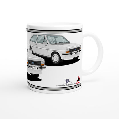 Ford Fiesta Mk1 Ghia in Silver Art Mug