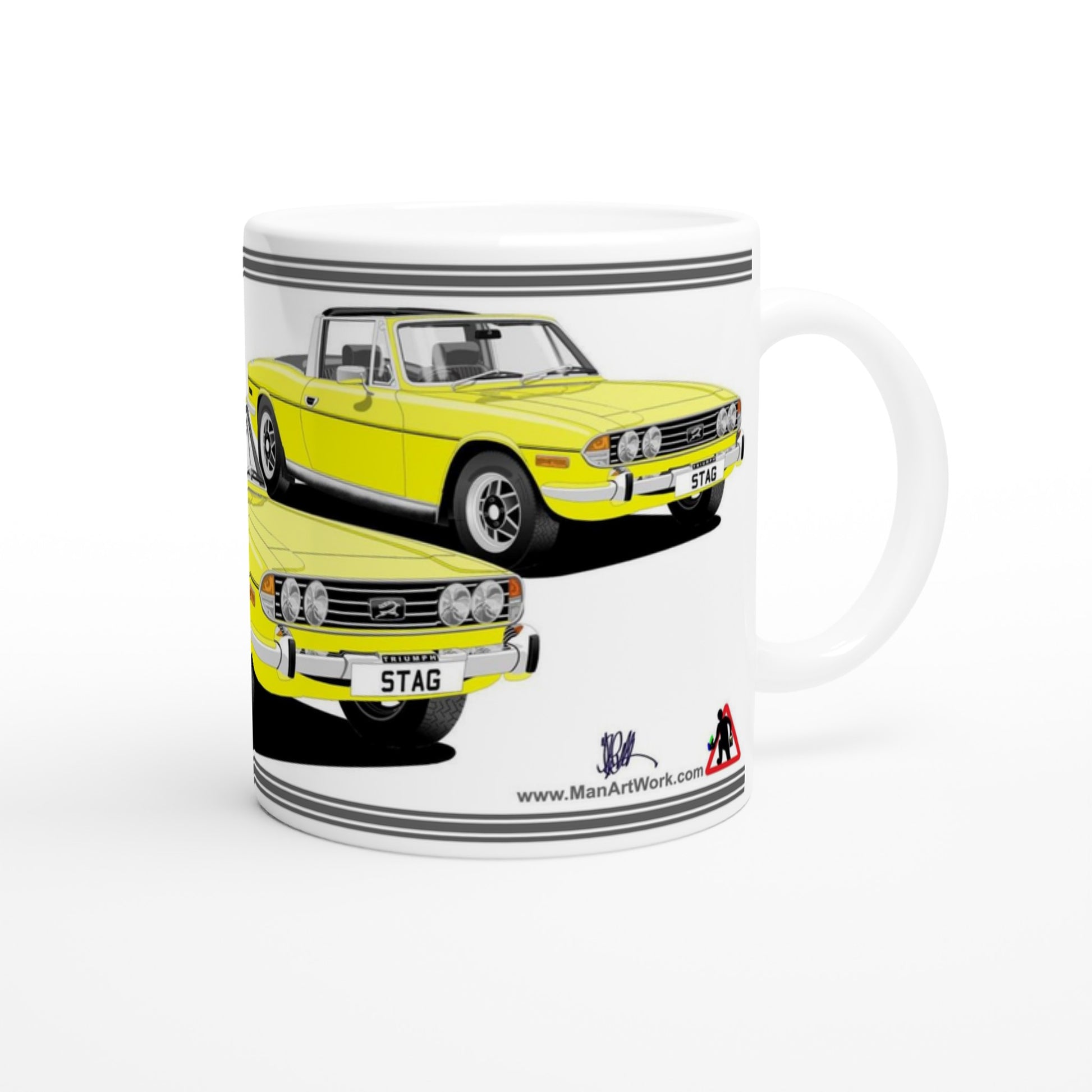 Triumph Stag Mimosa Yellow and Black 76-77 Car Mug