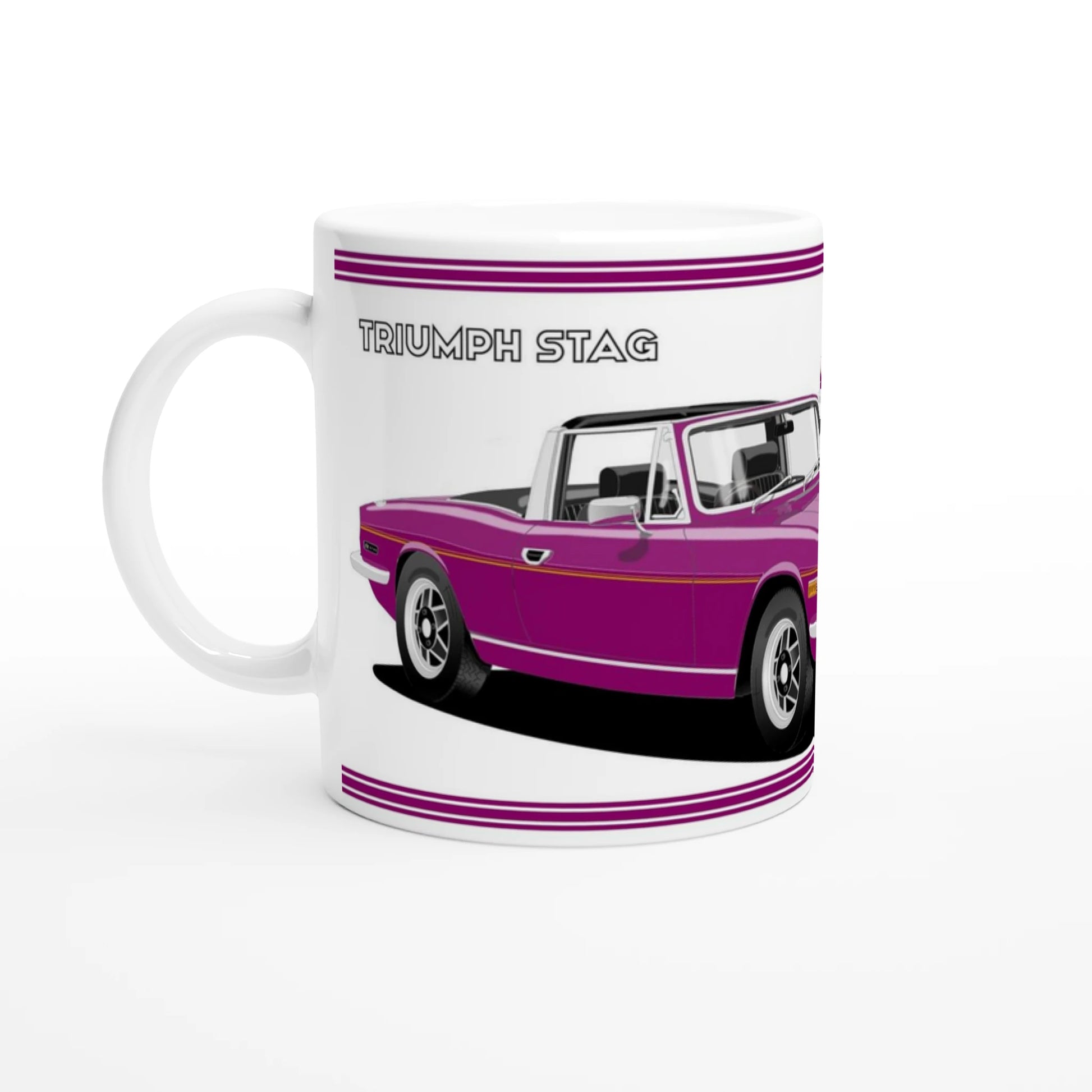 Triumph Stag Magenta and Black Car Mug