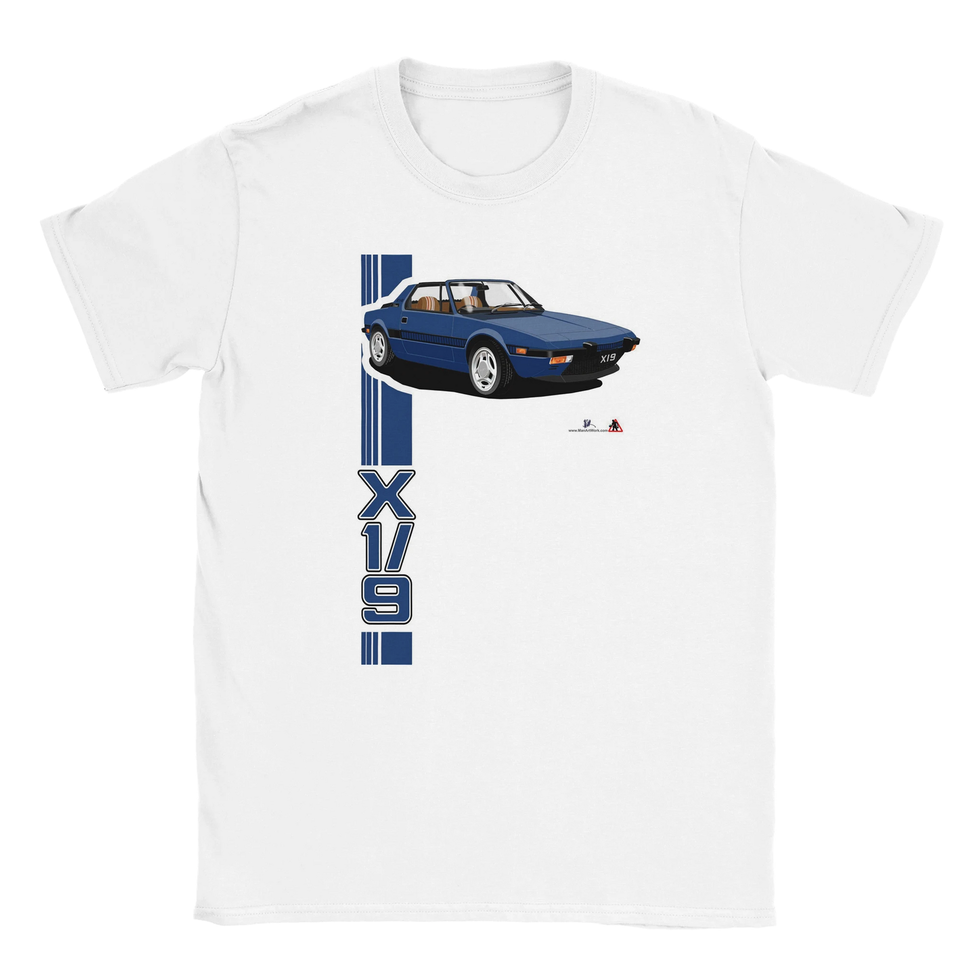 Fiat X1/9 in Blue Art T Shirt