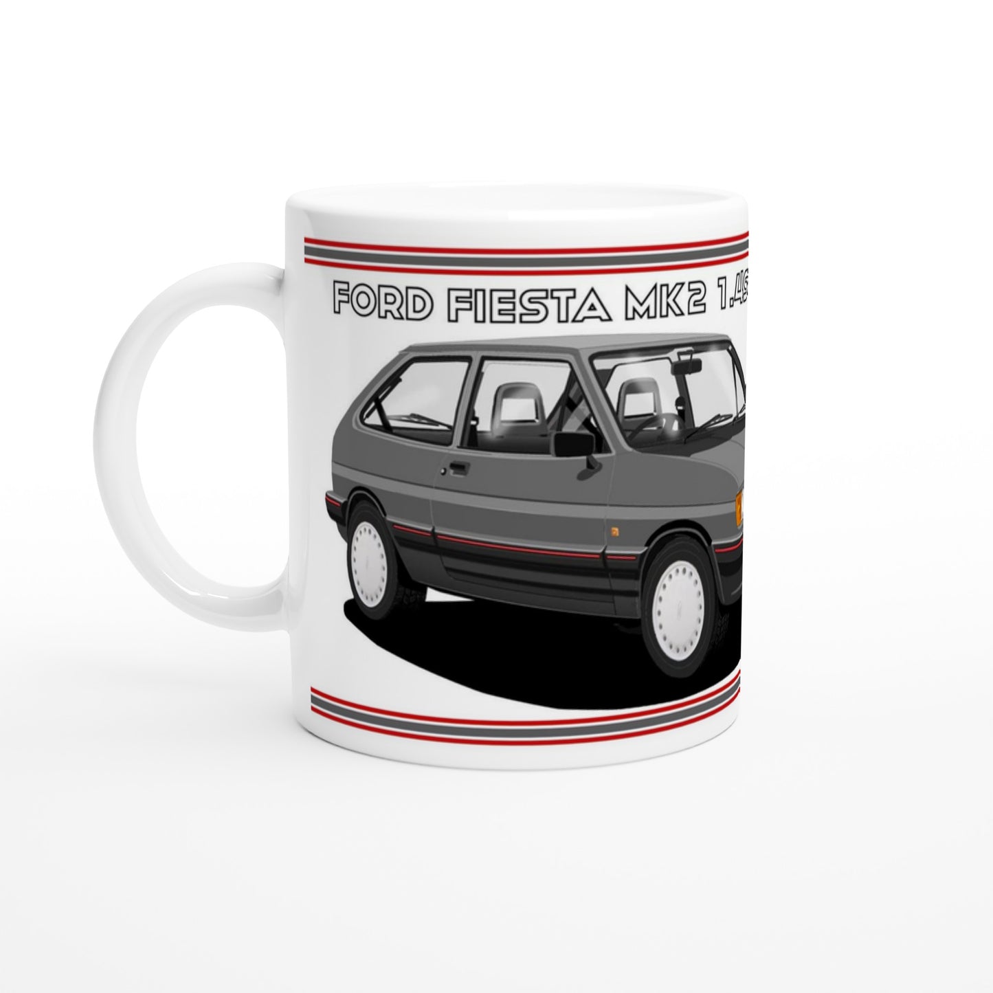Ford Fiesta Mk2 1.4S in Grey Art Mug