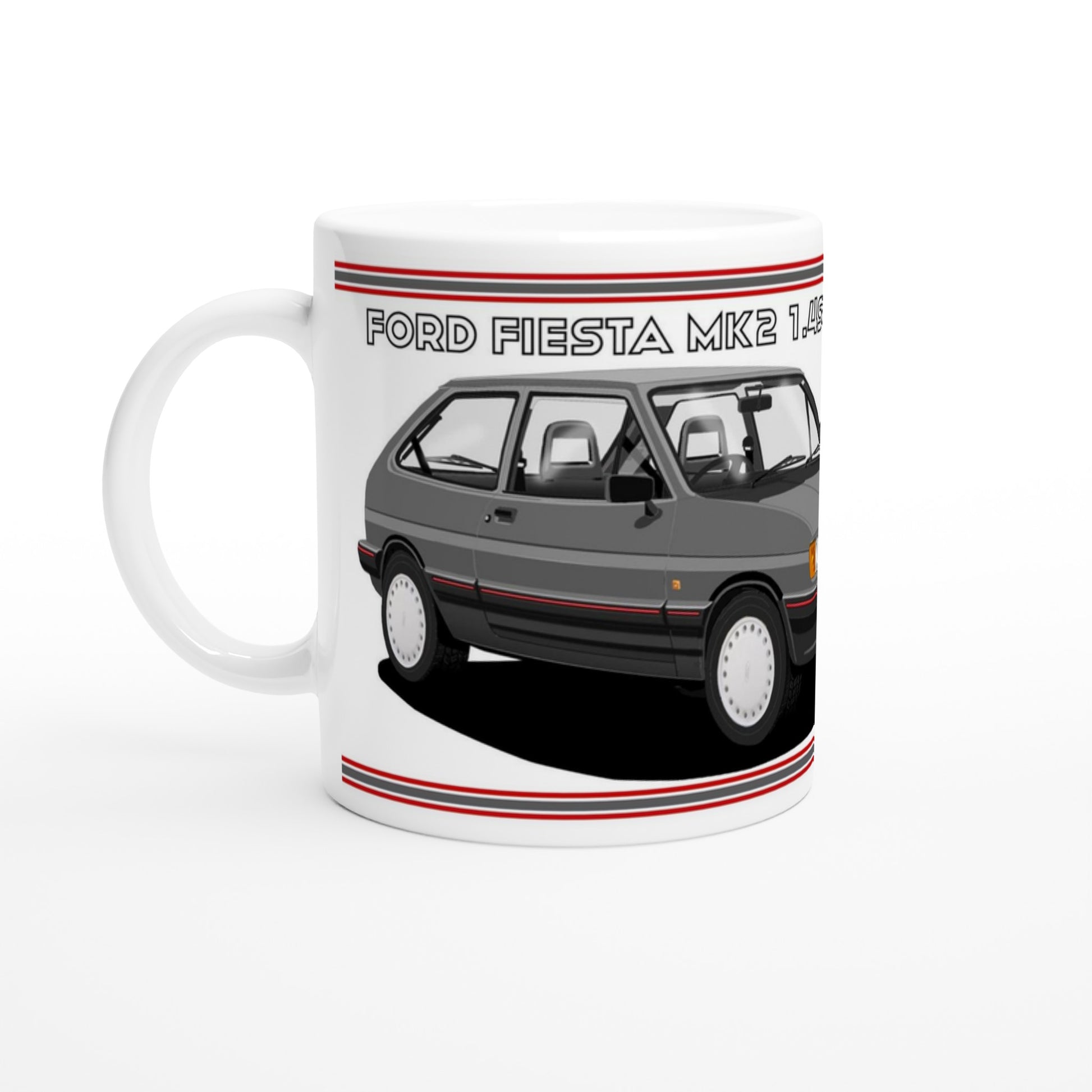 Ford Fiesta Mk2 1.4S in Grey Art Mug