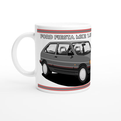 Ford Fiesta Mk2 1.4S in Grey Art Mug