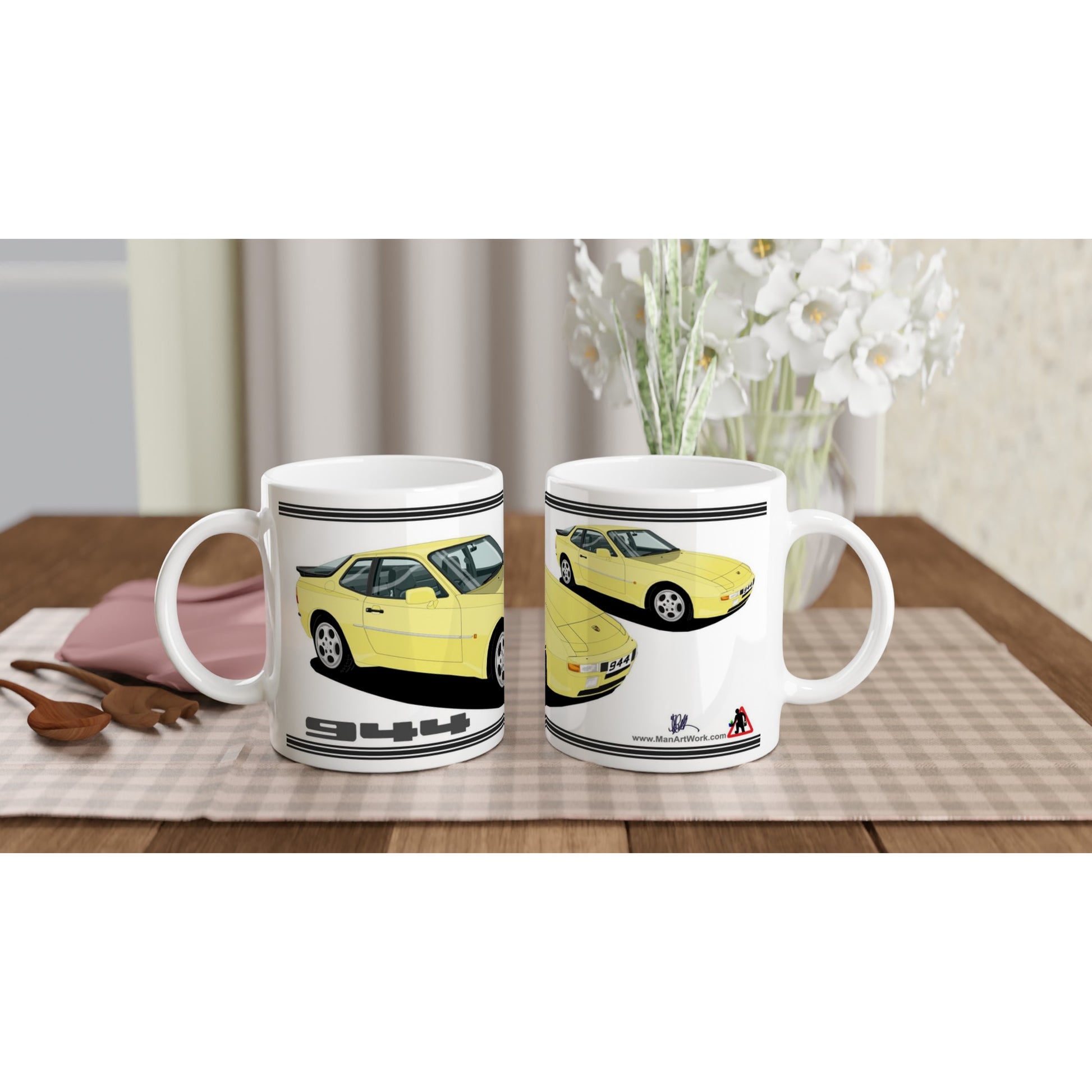 Porsche 944 Mk1 in Yellow Art Mug