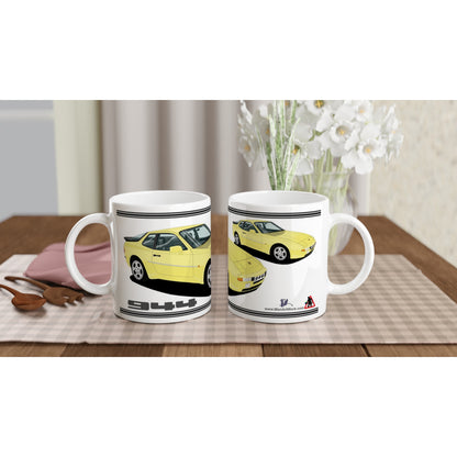 Porsche 944 Mk1 in Yellow Art Mug