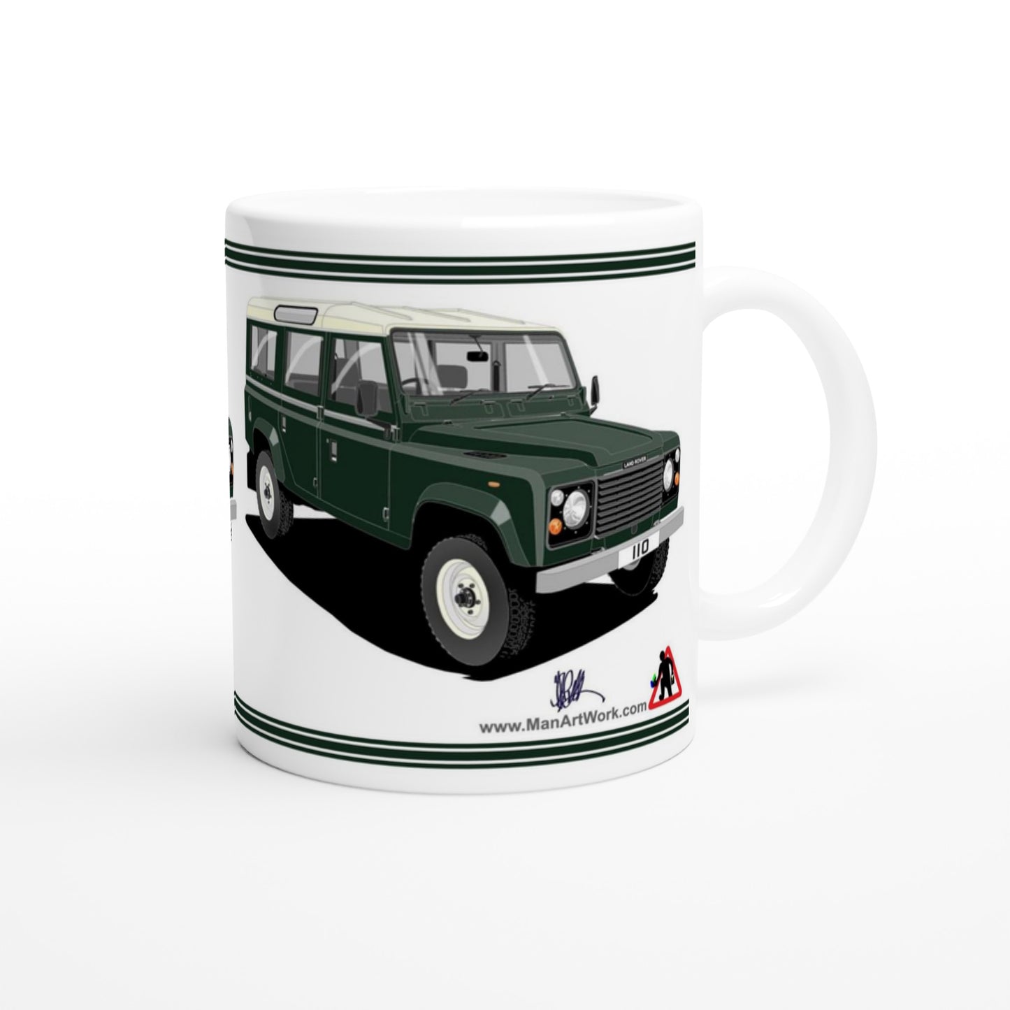 eLand Rover 110 12 seater in Green  Art Mug