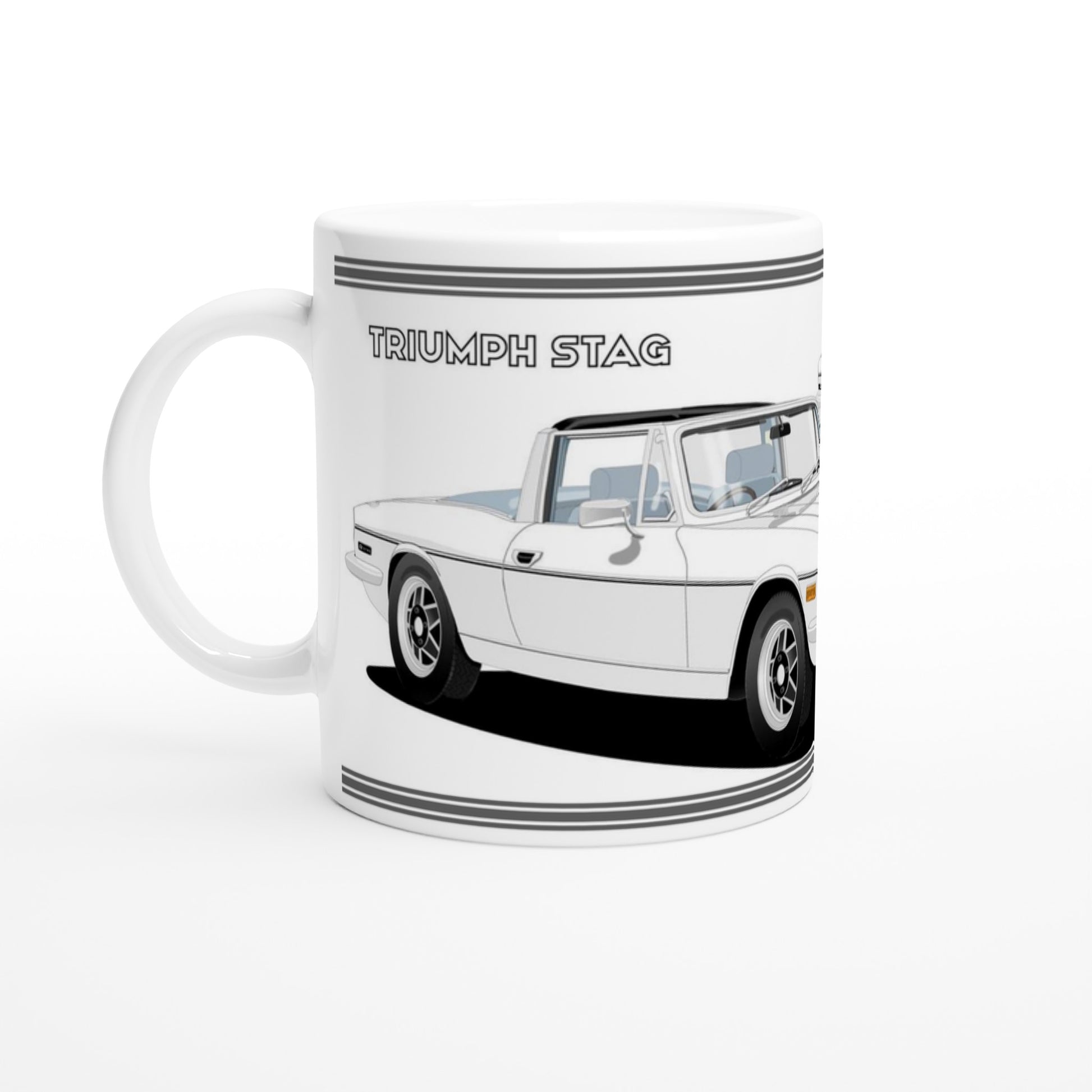Triumph Stag  White and Blue 73-75 Car Mug