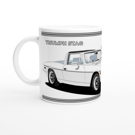Triumph Stag  White and Blue 73-75 Car Mug