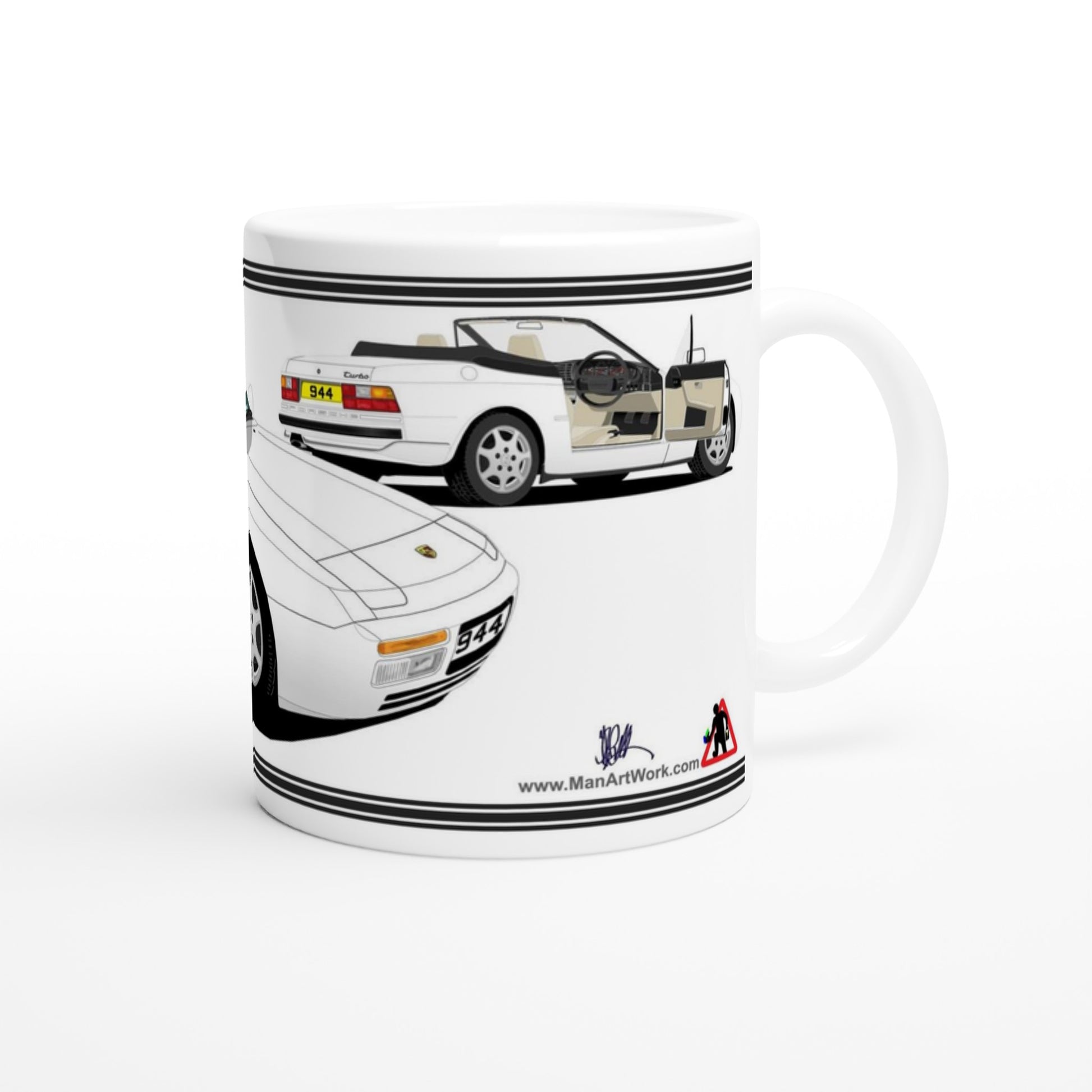 Porsche 944 MK2 Cabriolet in White Art Mug
