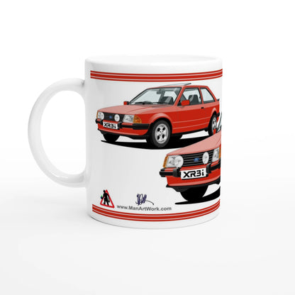 Ford Escort Mk3 XR3i in Red Art Mug