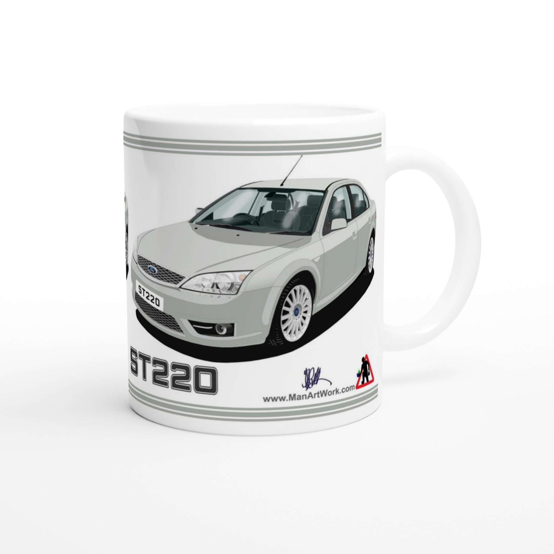 Ford Mondeo ST220  in Silver & Black Art Mug