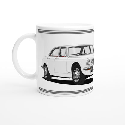 Jaguar XJ6 Mk2 in White Art Mug