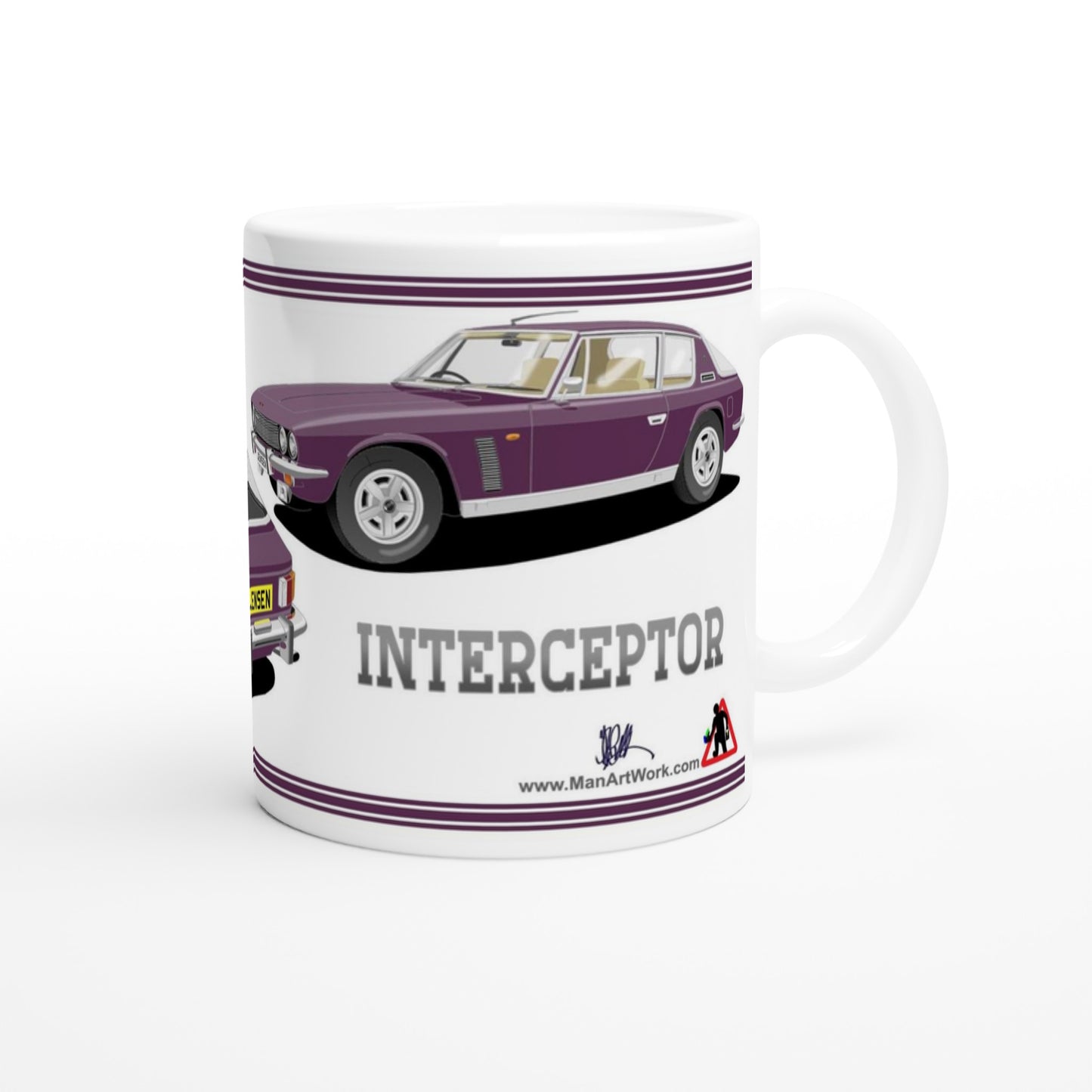 Jensen Interceptor Mk3 in Purple Art Mug