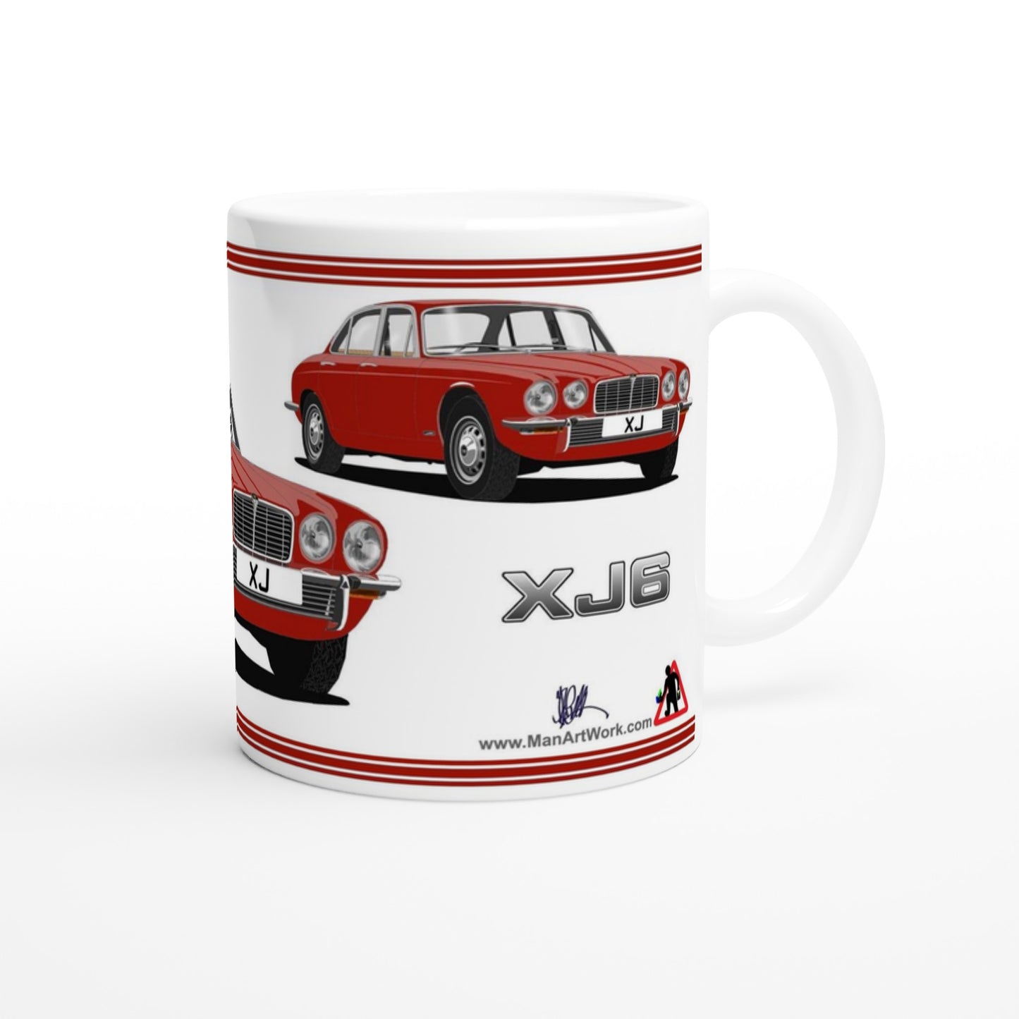 Jaguar XJ6 Mk2 in Red Art Mug