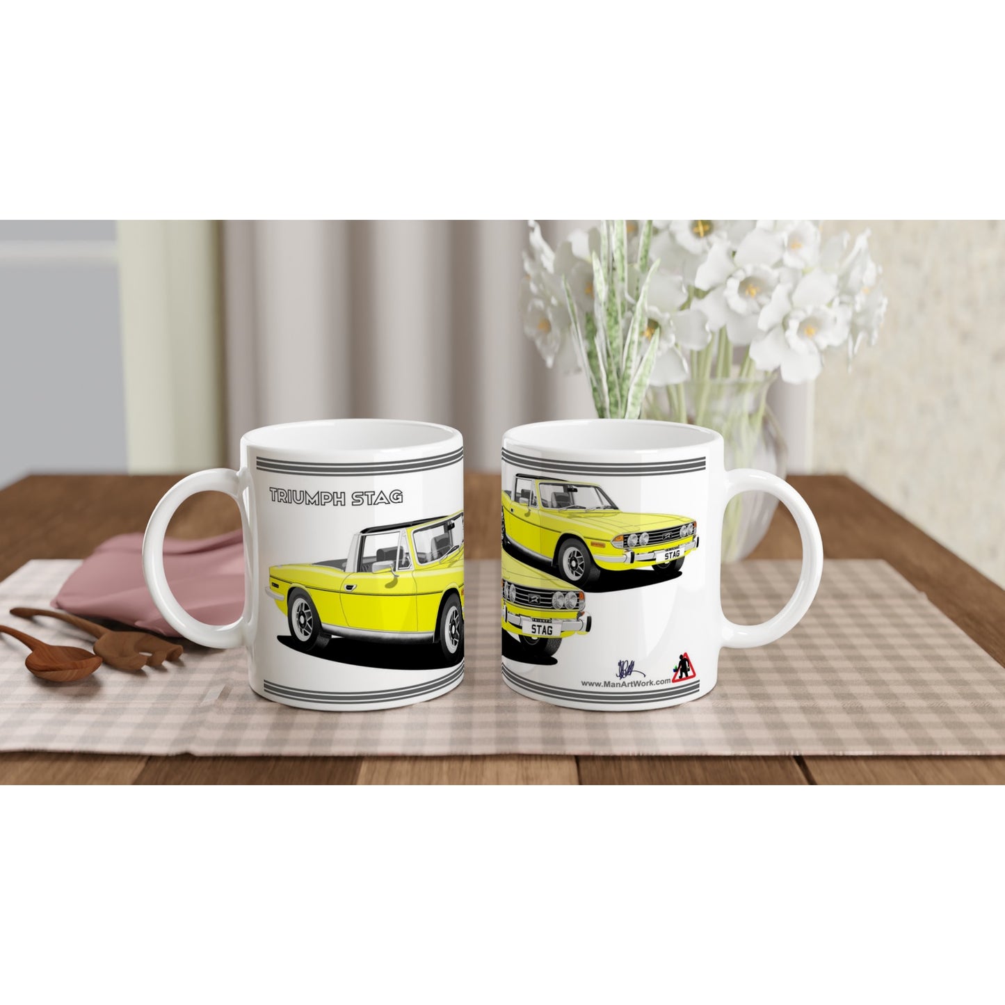 Triumph Stag Mimosa Yellow and Black 76-77 Car Mug