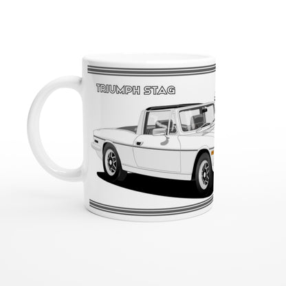 Triumph Stag  White and Black 73-75 Car Mug
