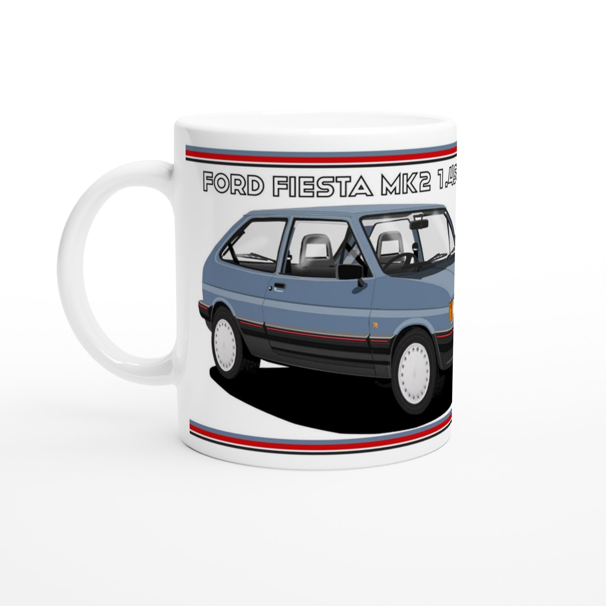 Ford Fiesta Mk2 1.4S in Blue Art Mug
