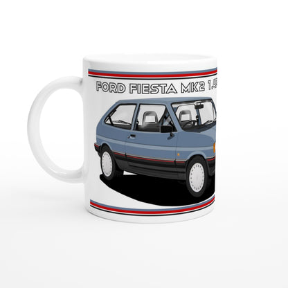 Ford Fiesta Mk2 1.4S in Blue Art Mug