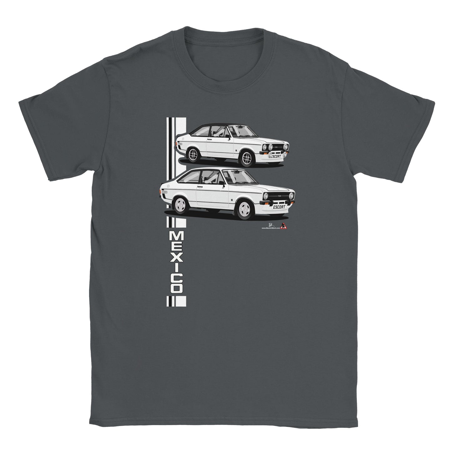 Ford Escort Mk2 Mexico T Shirt (White Car)