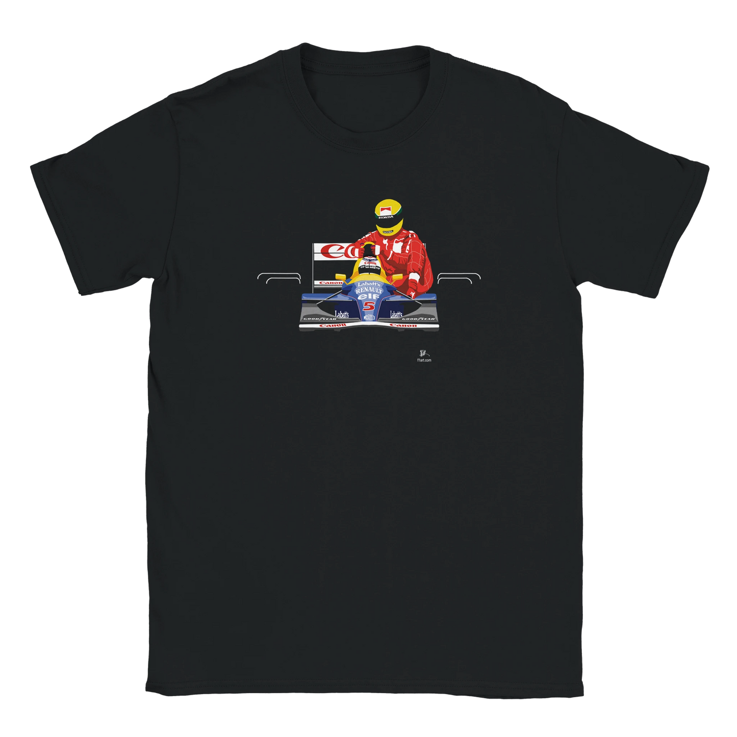 F1 Motor Racing Williams FW14 Nigel Mansell & Ayrton Senna Art T Shirt