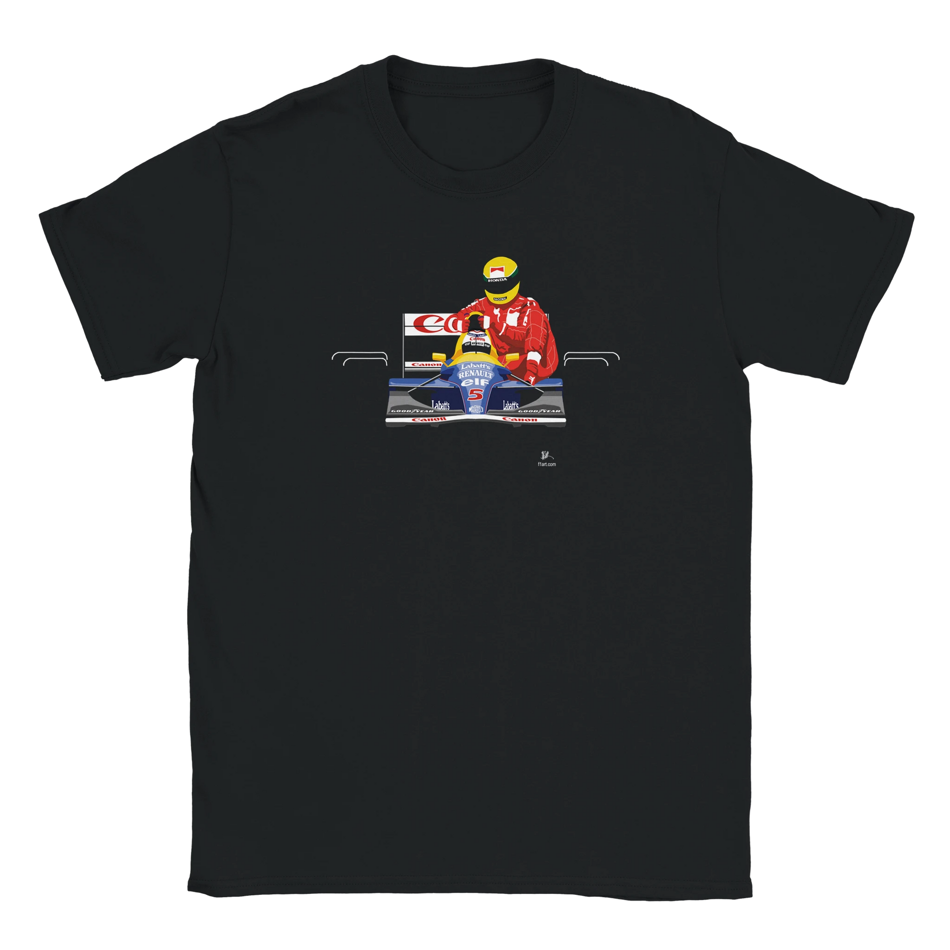 F1 Motor Racing Williams FW14 Nigel Mansell & Ayrton Senna Art T Shirt