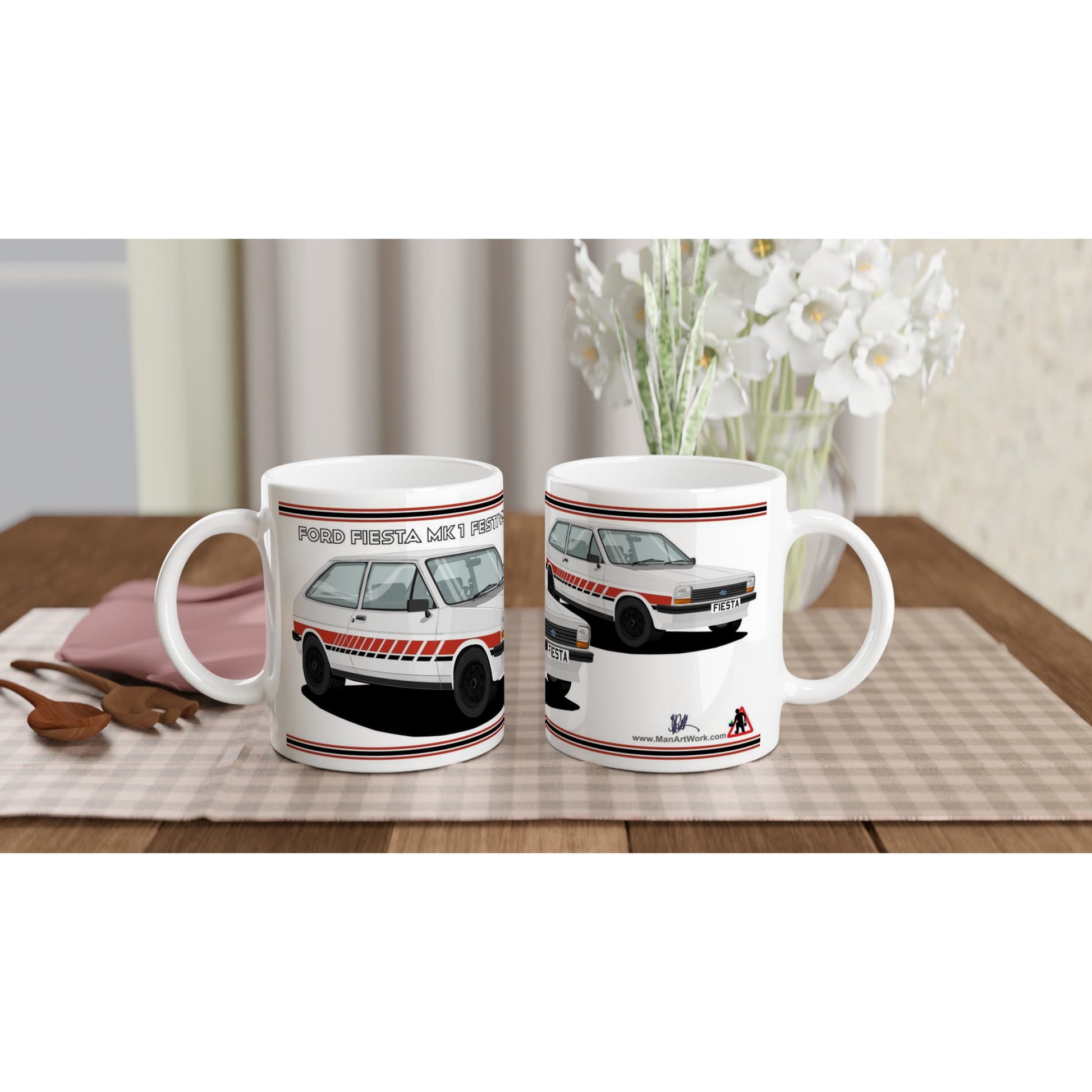 Ford Fiesta Mk1 Festival in Silver Art Mug