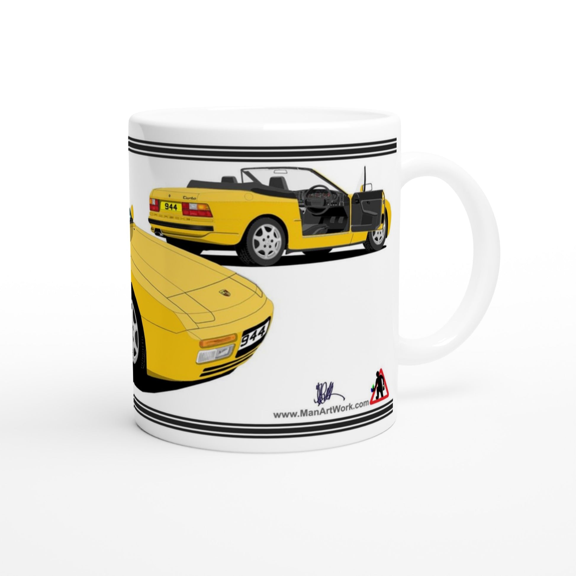 Porsche 944 MK2 Cabriolet in Yellow Art Mug