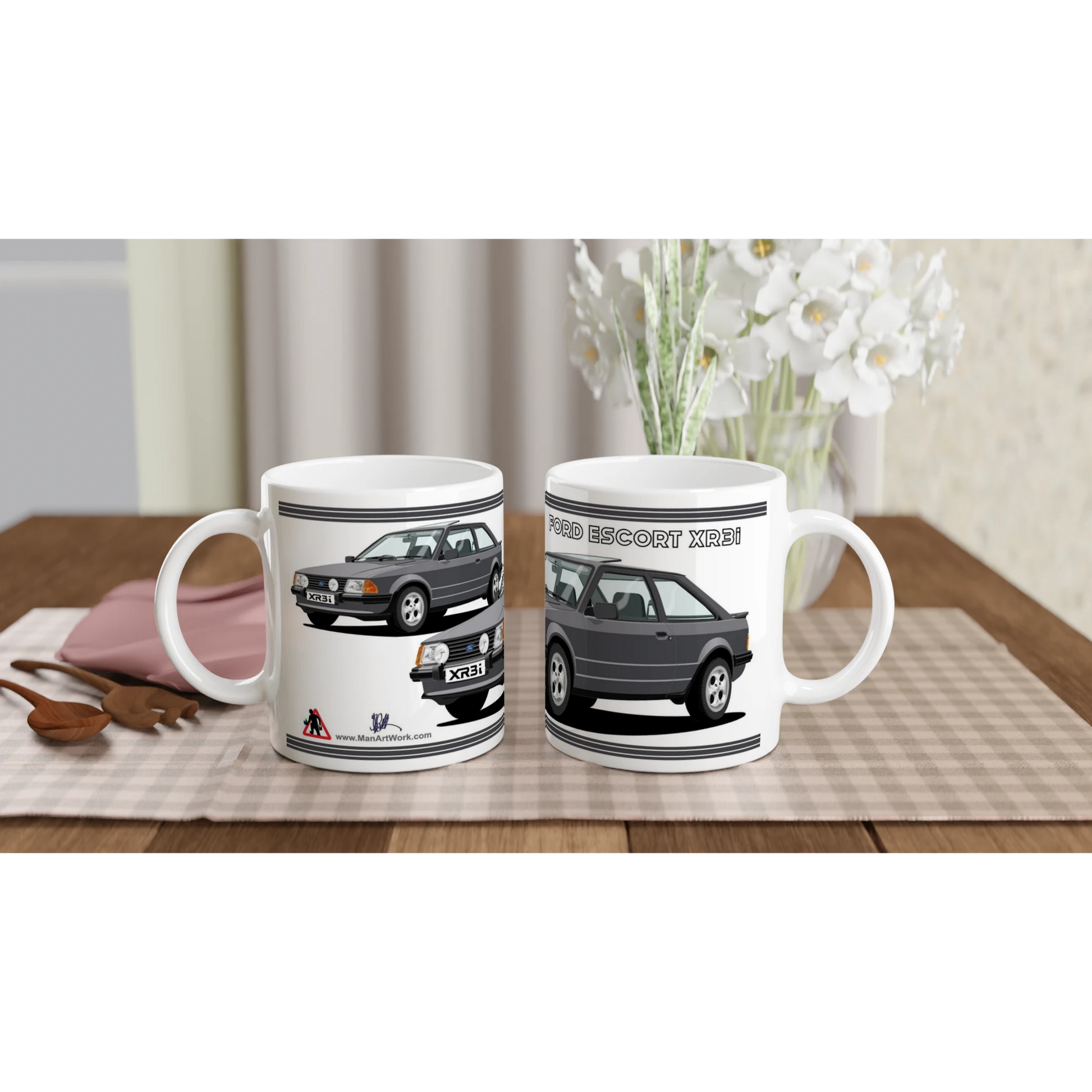 Ford Escort Mk3 XR3i in Grey Art Mug
