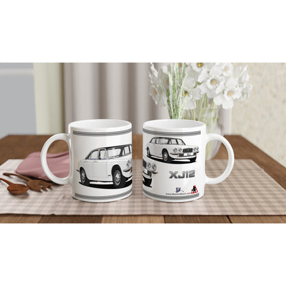 Jaguar XJ12 Mk2 in White Art Mug