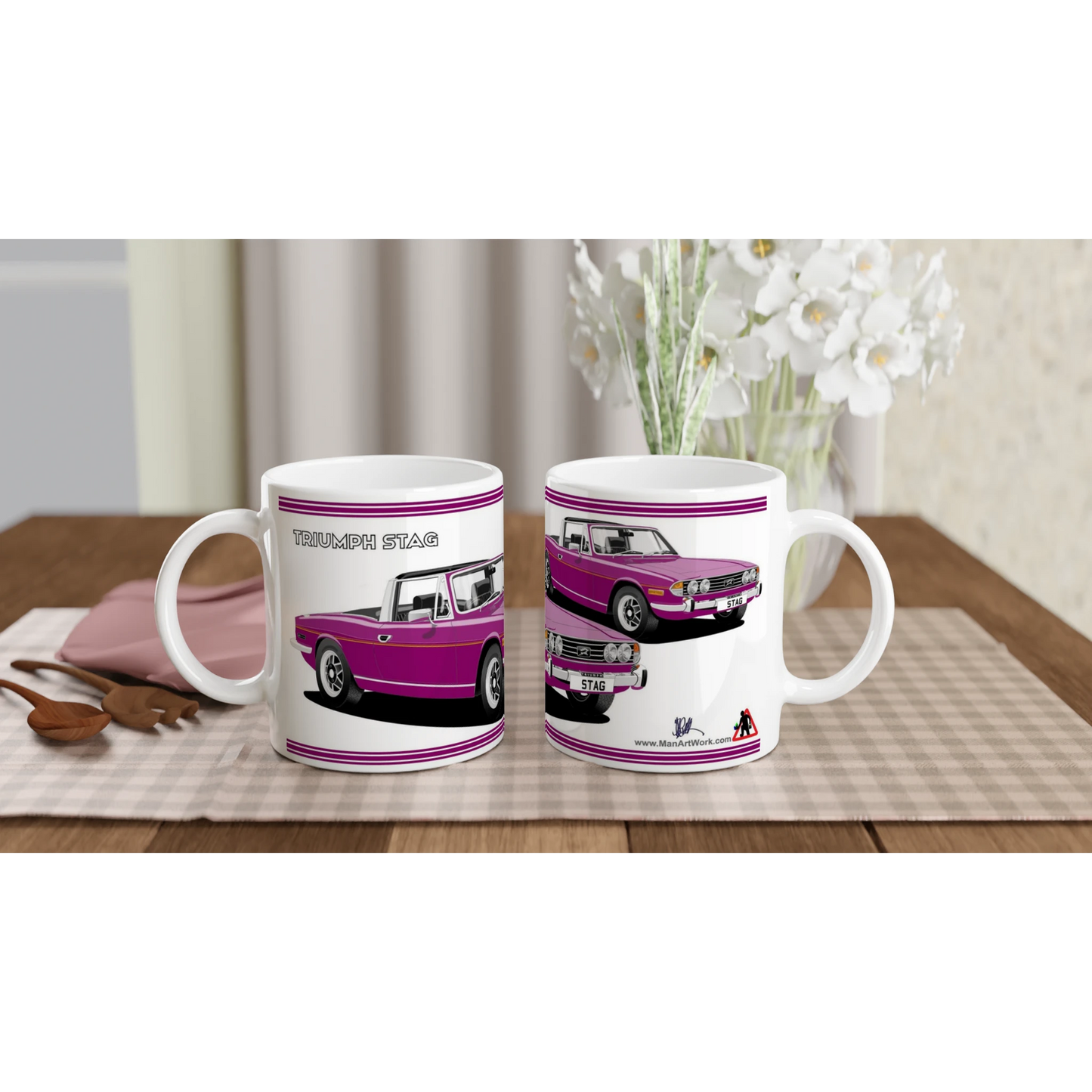 Triumph Stag Magenta and Black Car Mug